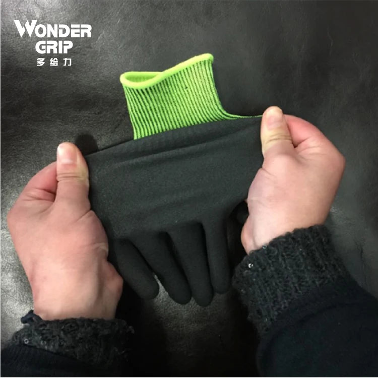 Garden Work Glove Nylon Spandex Fluorescent Green Nitrile Micro Foam Flower Garden Safety Mittens