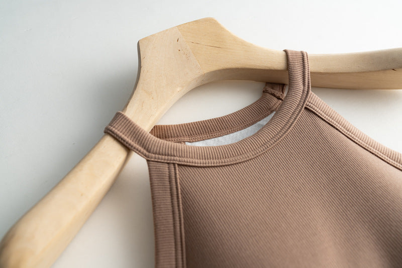 Halter Neck Off-shoulder Camisole Tops Basic Solid Women T shirts Tees Summer Female Tanks Sleeveless With Chest Pad