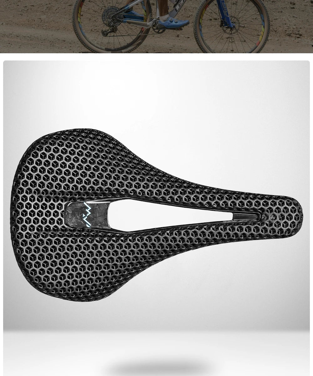 RYET 3D Printed Bike Carbon Saddle 140mm SuperLight 165g Road MTB Racing Saddles Bicycle Seat Cushion Cycling Seating Parts