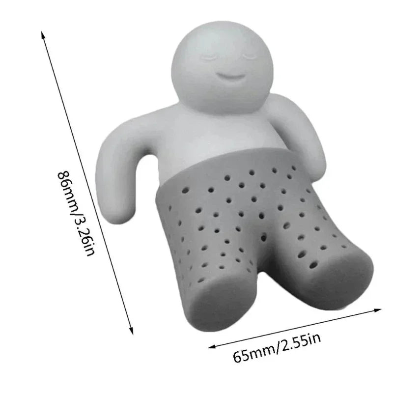 Mr. Tea Man Model Tea Infuser Interesting Food Grade Tea Infuser Tea Leaf Tea Filter Tea Bag, Creative Silicone Tea Strainer
