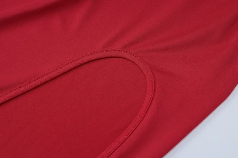 Hugcitar Turtleneck Solid Long Sleeve Backless Slit Sexy Slim Maxi Prom Dress 2024 Spring Women Clothes Birthday Party Y2K