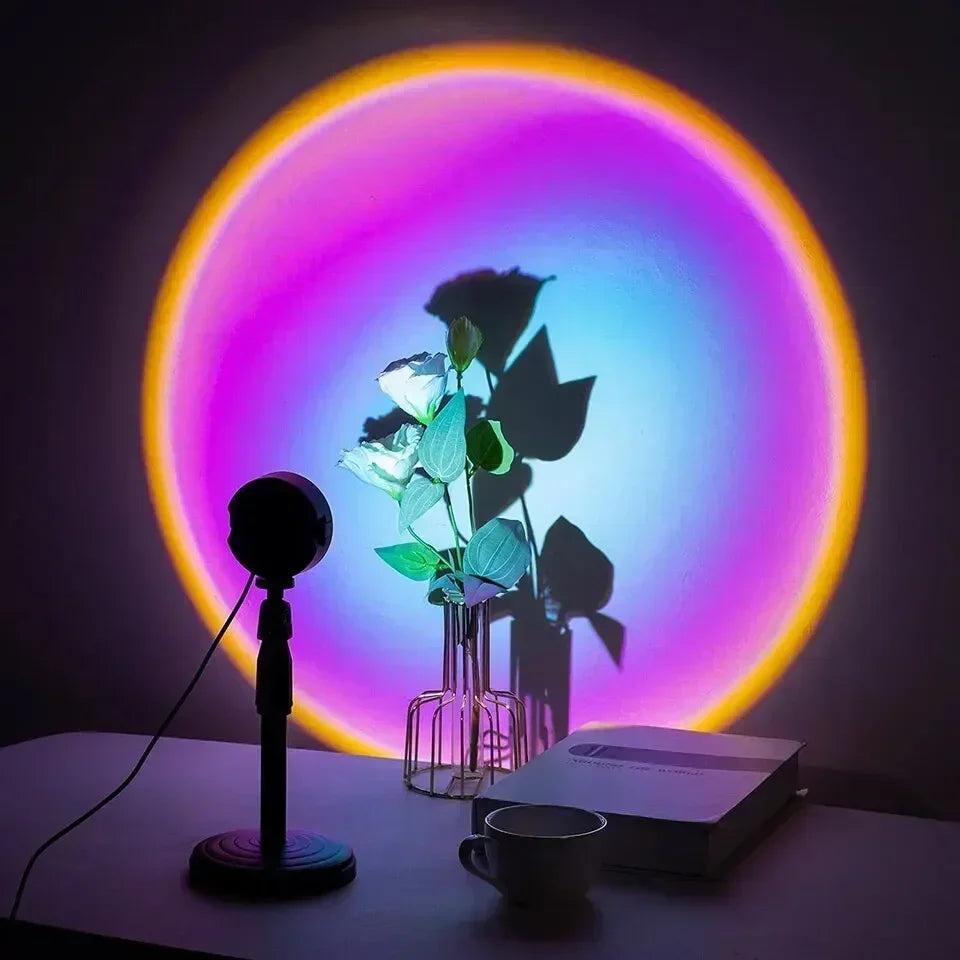 16 RGB Rainbow Atmosphere Sunset Projector Lamp Night