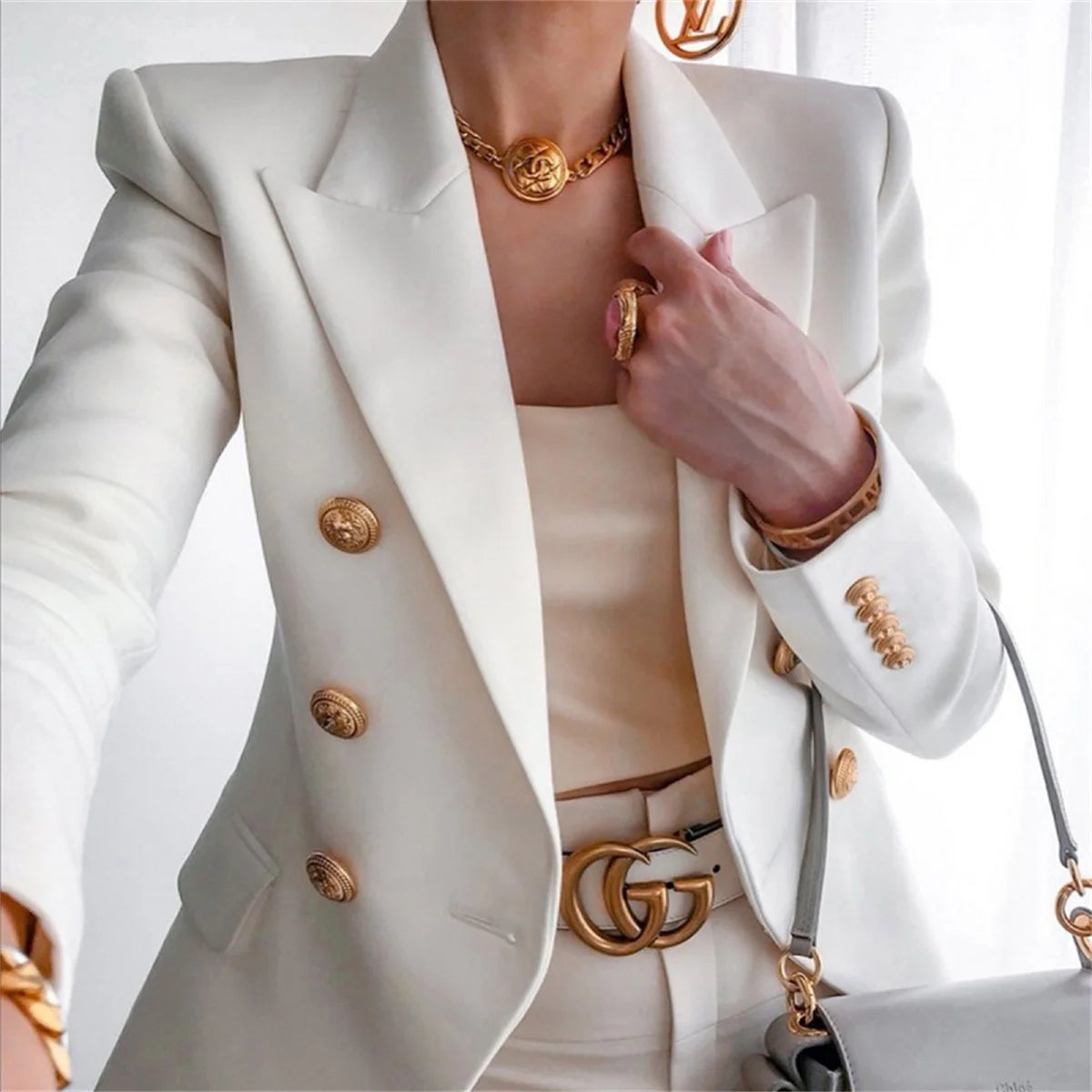 Korean Spring Autumn Luxury: Solid Coat for Women - Slim Fit, Casual Blazer with Elegant Tailoring for Office or Casual Wear