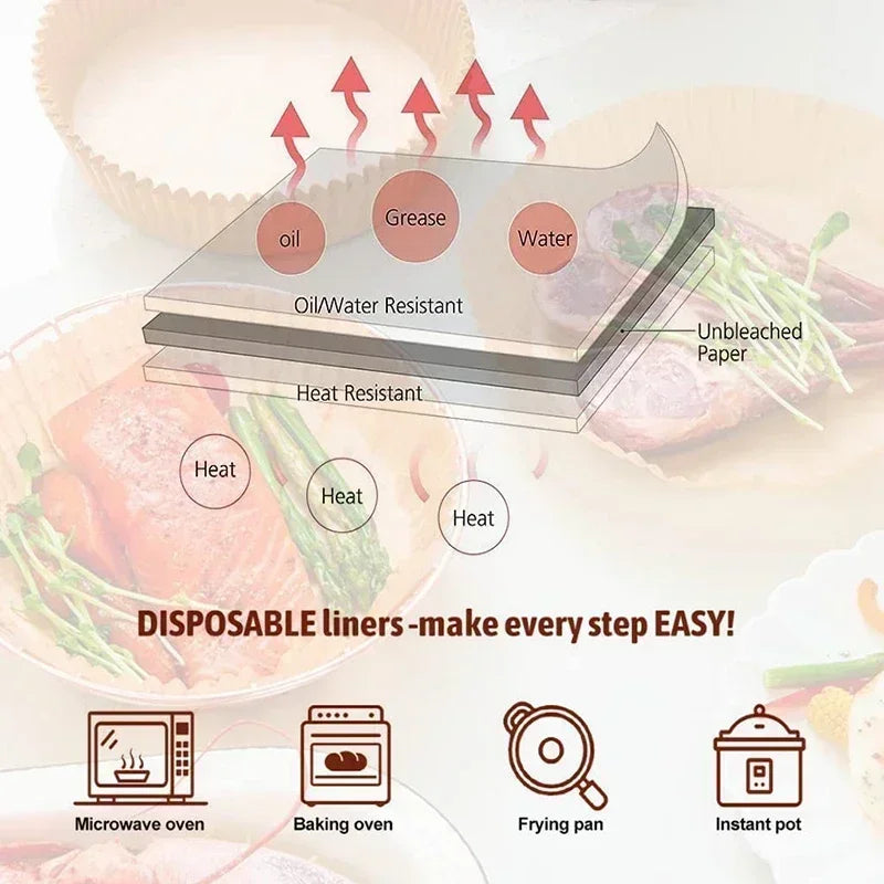Air Fryer Liner Fryer Air Accessories Aerogrill Parchment Disposable Liner Non-Stick Parchment Baking Oven Paper Accessories