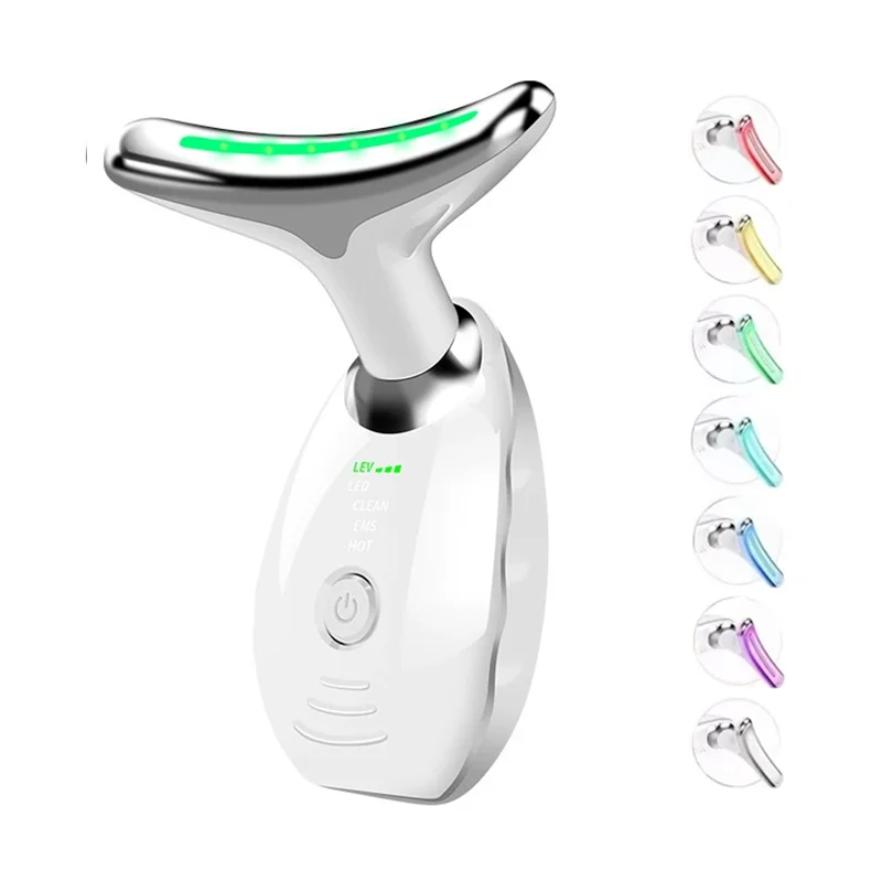 facial Microcurrent, Chin Lifting Face Neck Beauty Device LED Photon Firming Rejuvenation Anti Wrinkle Skin Care Facial Massager
