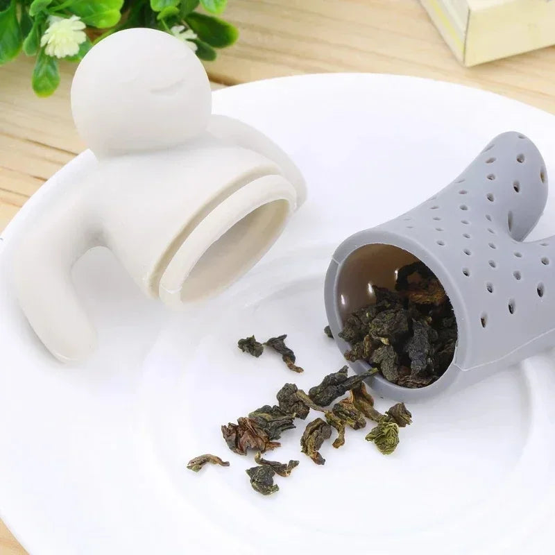 Mr. Tea Man Model Tea Infuser Interesting Food Grade Tea Infuser Tea Leaf Tea Filter Tea Bag, Creative Silicone Tea Strainer