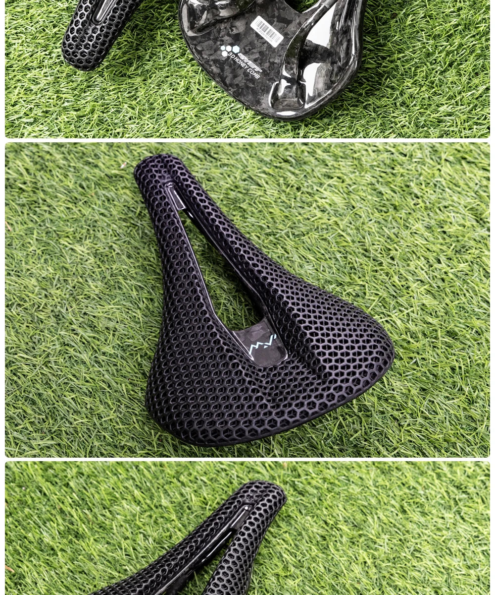 RYET 3D Printed Bike Carbon Saddle 140mm SuperLight 165g Road MTB Racing Saddles Bicycle Seat Cushion Cycling Seating Parts