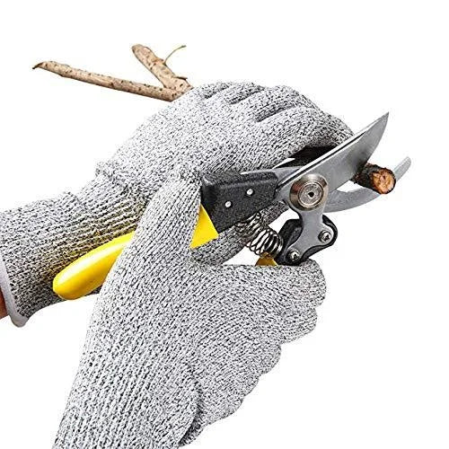 Grade 5 Cut Resistant Gloves Kitchen HPPE Scratch Resistant Glass Cutting Safety Protection for Gardeners Building Cutting Glove