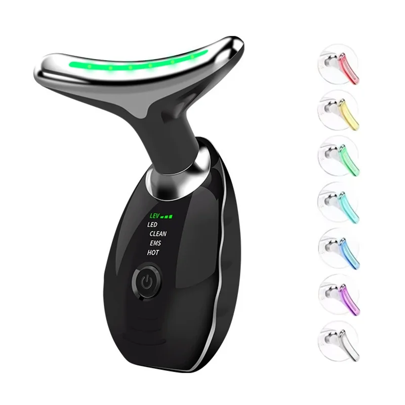 facial Microcurrent, Chin Lifting Face Neck Beauty Device LED Photon Firming Rejuvenation Anti Wrinkle Skin Care Facial Massager