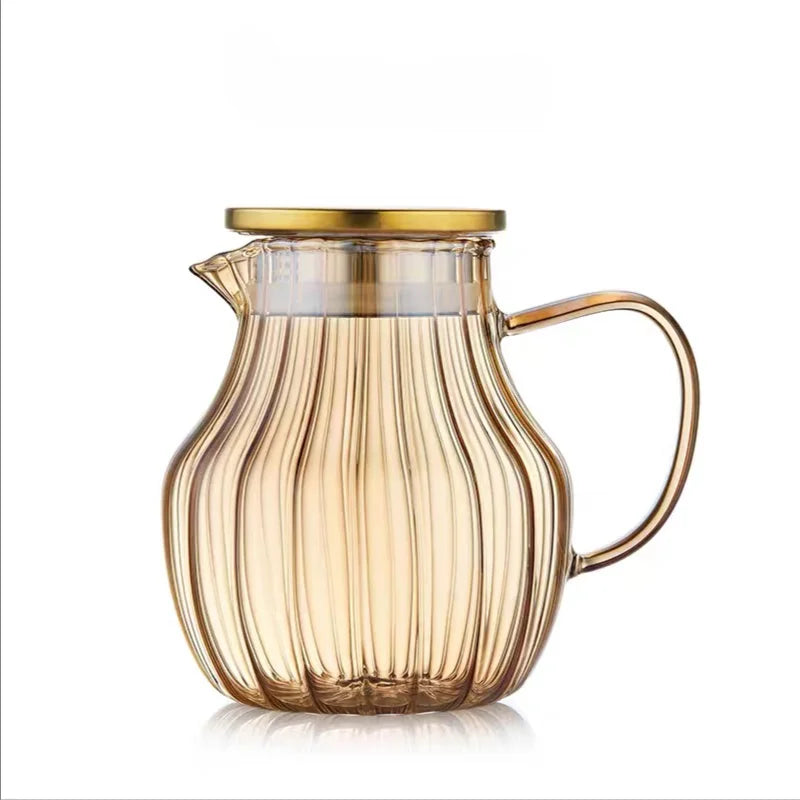 Coffee Teapot, Glass Kettle Pots Teapot Kawaii Color Pumpkin Thermal Water Bottle 1000ml with Cup Moka Pot Home Appliance Kitchen Accessories