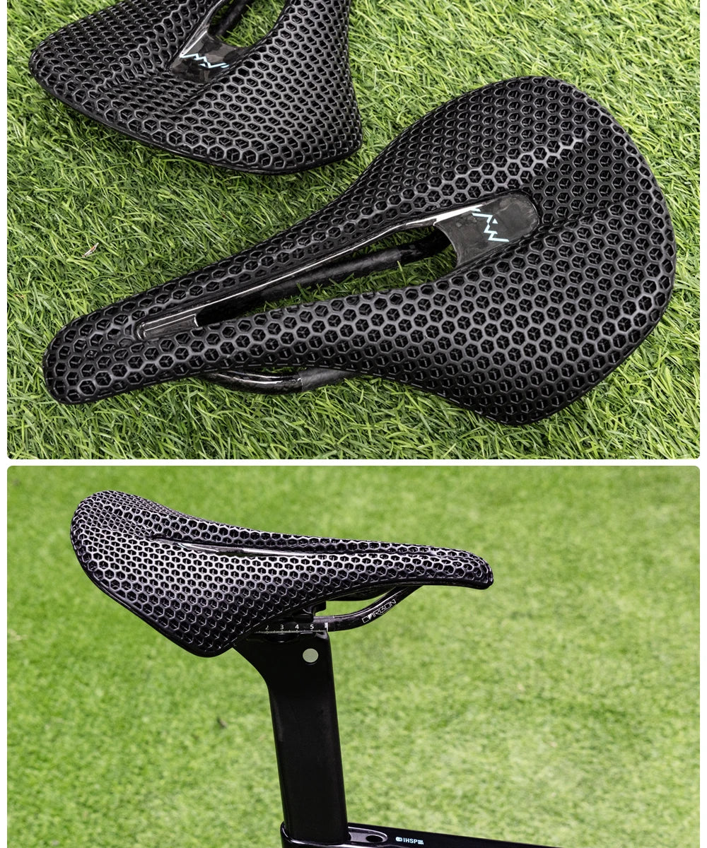RYET 3D Printed Bike Carbon Saddle 140mm SuperLight 165g Road MTB Racing Saddles Bicycle Seat Cushion Cycling Seating Parts