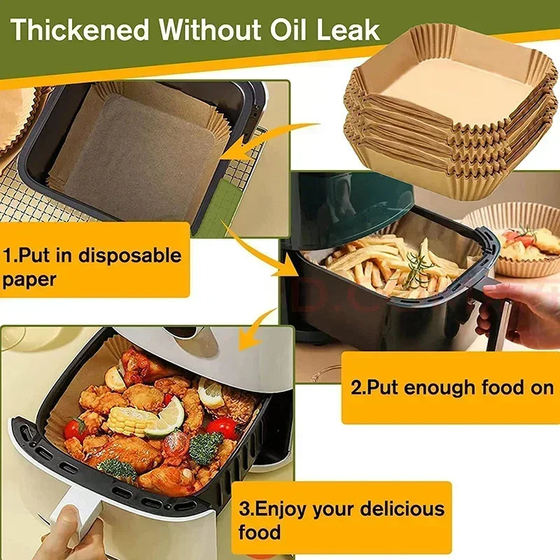 Air Fryer Liner Fryer Air Accessories Aerogrill Parchment Disposable Liner Non-Stick Parchment Baking Oven Paper Accessories