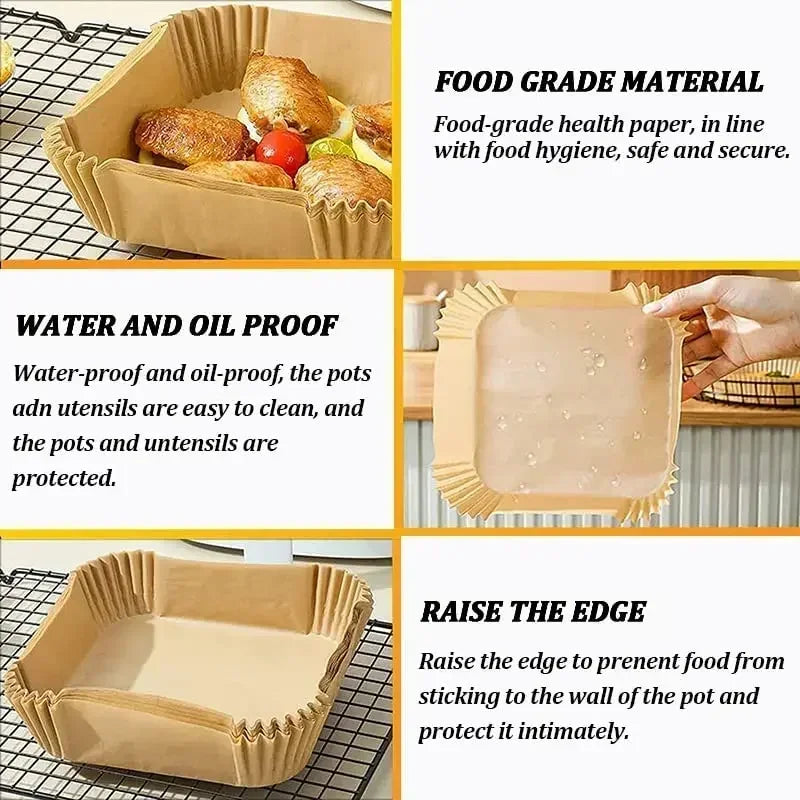 Air Fryer Liner Fryer Air Accessories Aerogrill Parchment Disposable Liner Non-Stick Parchment Baking Oven Paper Accessories