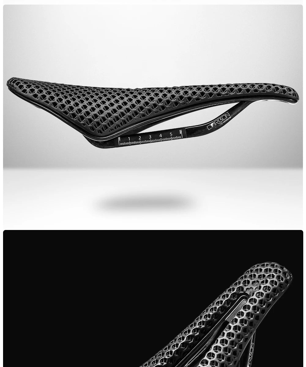 RYET 3D Printed Bike Carbon Saddle 140mm SuperLight 165g Road MTB Racing Saddles Bicycle Seat Cushion Cycling Seating Parts