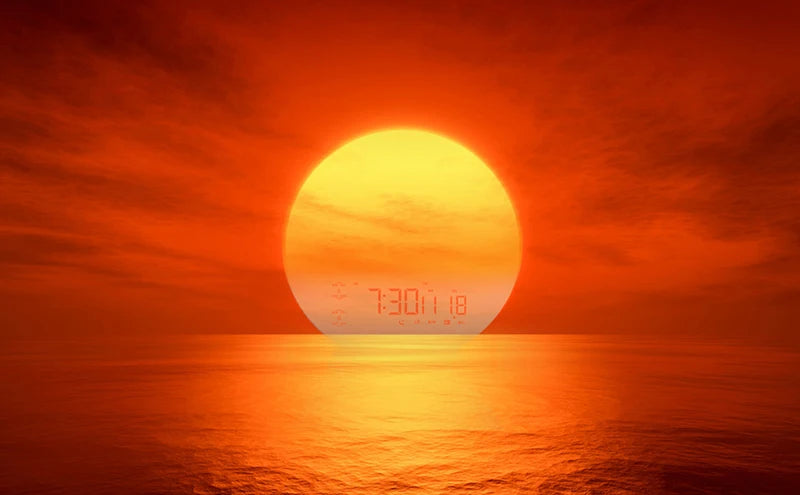 Alarm Clock, Wake Up Alarm Clock Light with Sunrise/Sunset Simulation Dual Alarms FM Radio Nightlight 7 Colors Natural Sounds Snooze