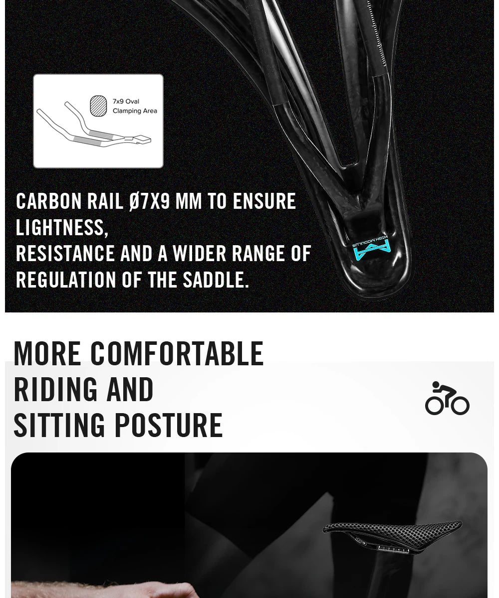 RYET 3D Printed Bike Carbon Saddle 140mm SuperLight 165g Road MTB Racing Saddles Bicycle Seat Cushion Cycling Seating Parts