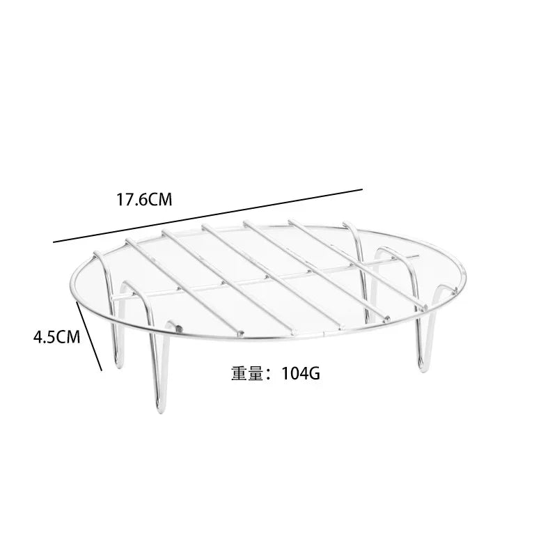 Air Fryer Stainless Steel Rack Tray&Steaming Racks Air Fryer Tools Baking Pan BBQ Gril Baking Cooker Accessories Cooking Tools