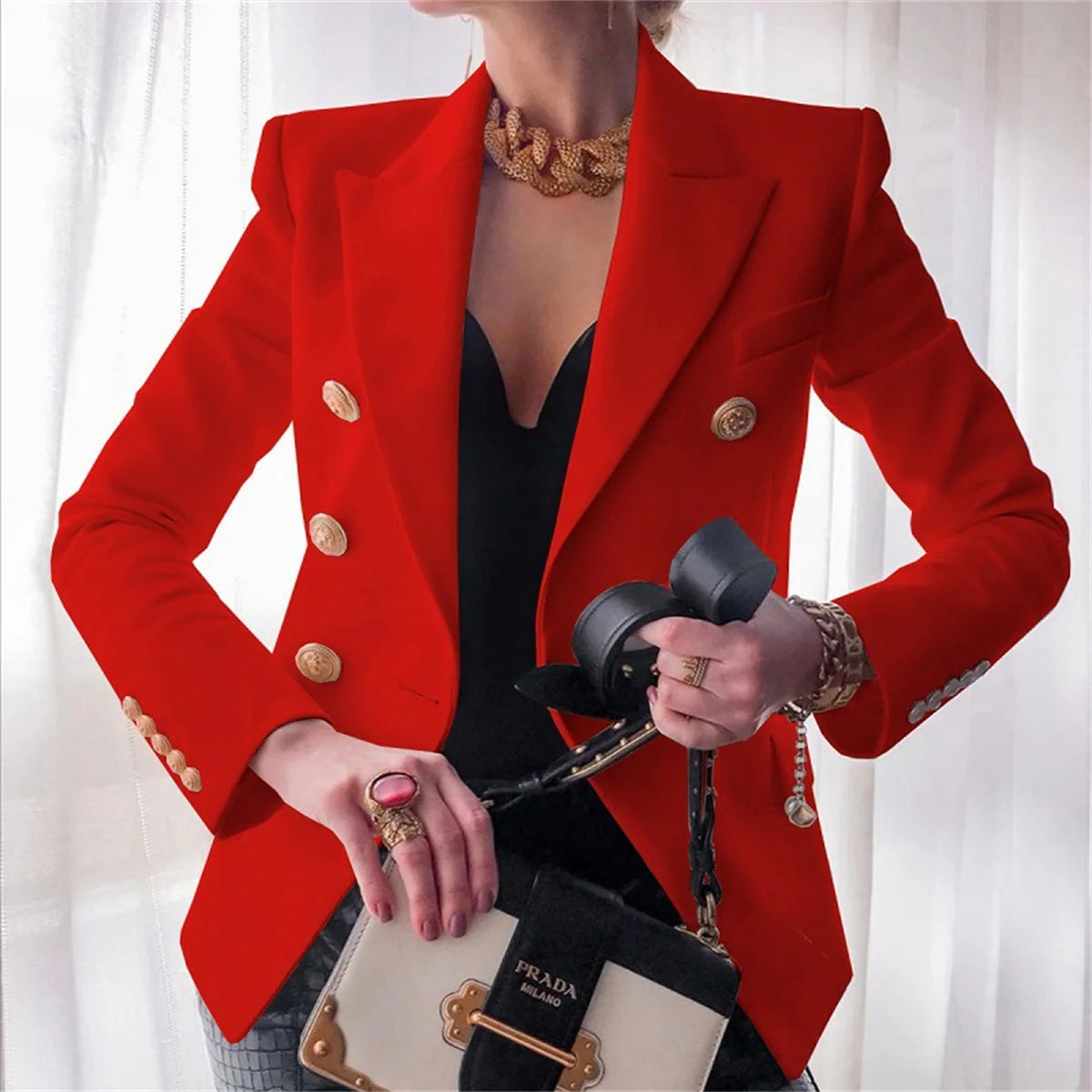 Korean Spring Autumn Luxury: Solid Coat for Women - Slim Fit, Casual Blazer with Elegant Tailoring for Office or Casual Wear