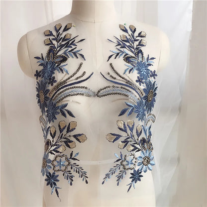 Gold Flower Lace Fabric Trim Ribbon Neckline Collar Embroidered Applique Sewing Craft Wedding Dress Clothes New