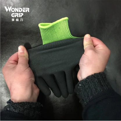 Garden Work Glove Nylon Spandex Fluorescent Green Nitrile Micro Foam Flower Garden Safety Mittens