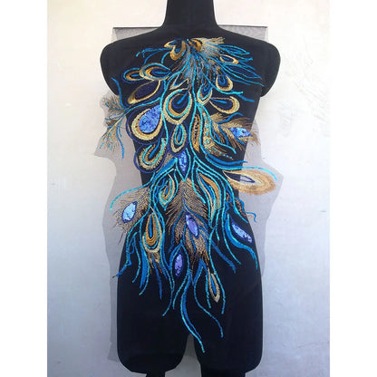 Prom dress lace, Blue Frence Fabric Lace Trimmings Sequins Patches Designs Appliques For Prom Ball Gown Wedding Dress Costumes Diy Party