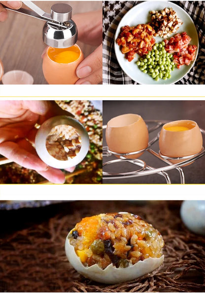 Egg Topper Cutter Metal Egg Scissors Boiled Raw Opener Creative Kitchen Tool Gadgets Accessories Cool Gadgets, Stainless Steel