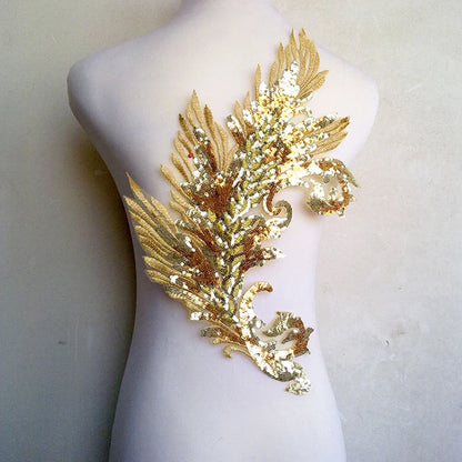 Gold Flower Lace Fabric Trim Ribbon Neckline Collar Embroidered Applique Sewing Craft Wedding Dress Clothes New