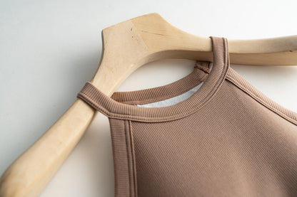 Halter Neck Off-shoulder Camisole Tops Basic Solid Women T shirts Tees Summer Female Tanks Sleeveless With Chest Pad