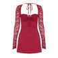 Shemoda Tether Sexy High Waist Long Sleeves Dress