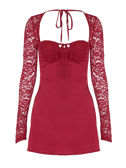 Shemoda Tether Sexy High Waist Long Sleeves Dress