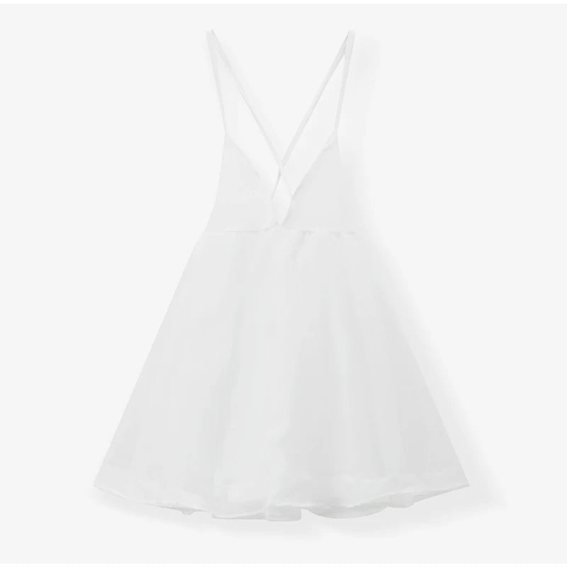 Elegant Chiffon Pleated Off Shoulder Women Sling Dress Fashion Lace Up Backless High Waist A-line Mini Dresses Lady Beach Robes
