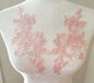 Lace, 1 Pair Flower Sew Wedding Lace Patches Embroidery Applique Repair For Wedding Dresses 25*12cm