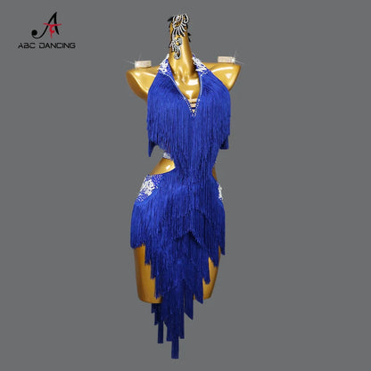Dance Dress, 2025 Latin Sexy Professional Women Ballroom Party Prom Short Skirt Girls Samba Line Sport Stage Wear Fringed Clothes