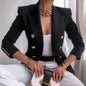 Korean Spring Autumn Luxury: Solid Coat for Women - Slim Fit, Casual Blazer with Elegant Tailoring for Office or Casual Wear