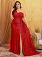 Off Shoulder prom dress, Plus Size Off Shoulder Bridesmaid Banquet Shiny Off Shoulder Shiny Floor Wedding Banquet Evening Gown 4XL 5XL Big Size Dress