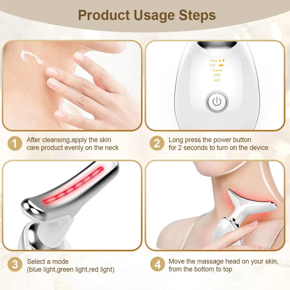 Face Neck Massager for Women, Skin Care Beauty Machine, Effectively Anti-Aging, Tighten Skin, Eliminate Wrinkles