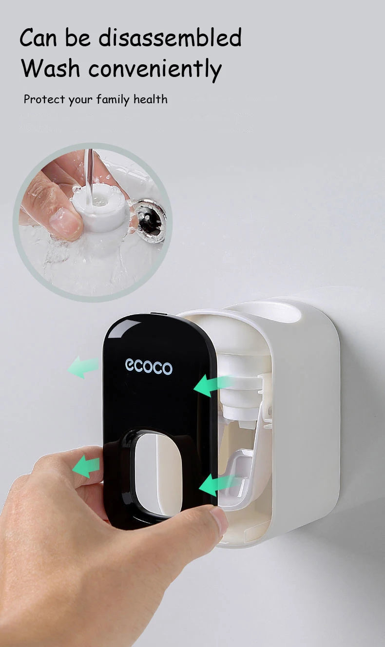 Ecoco Automatic Toothpaste Dispenser No Nail Bathroom Toothpaste Squeezer Punch Free Wall Mounted Bathroom Accessories Fine Gift