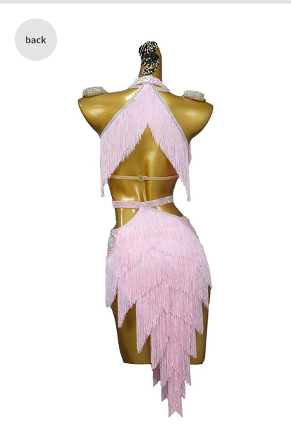 Dance Dress, 2025 Latin Sexy Professional Women Ballroom Party Prom Short Skirt Girls Samba Line Sport Stage Wear Fringed Clothes