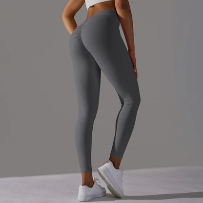 Women Fitness Leggings Workout Gym Running Scrunch Leggings Sexy Back V High Waist Trousers Jogging