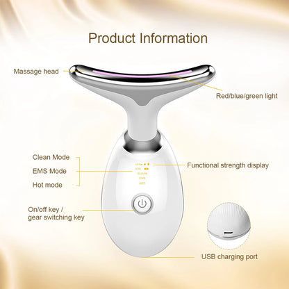 Face Neck Massager for Women, Skin Care Beauty Machine, Effectively Anti-Aging, Tighten Skin, Eliminate Wrinkles