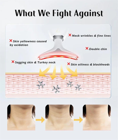 Neck Face Lifter EMS Neck Face Lifting Massager Skin Tighten Device LED Photon Therapy Anti Wrinkle Double Chin Remover 7 Modes