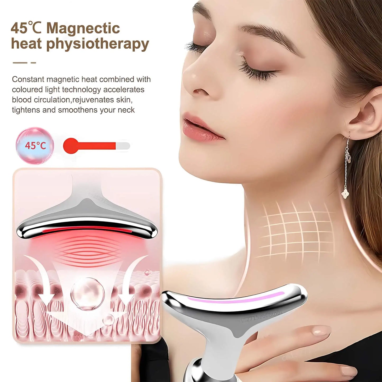 Face Neck Massager for Women, Skin Care Beauty Machine, Effectively Anti-Aging, Tighten Skin, Eliminate Wrinkles