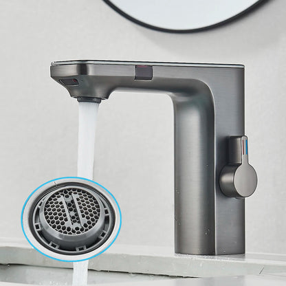 New Gray Smart Daul Sensor Bathroom Basin Faucet Hot Cold Water Mixer Deck Mount  Bathroom Sink Faucet