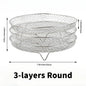 Air Fryer 3-layers Rack Stackable Grilling 304 Stainless Steel Airfryer Oven Grill Steamer Cooker Kitchen Gadgets Cooking Tools