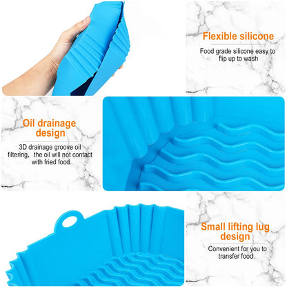 Air Fryer Inserts, Square Silicone, Air Fryer Pot, Air Fryer Liners, Reusable, Air Fryer Accessories, Oven Microwave Accessories