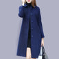 Women's Medium-Length Woolen Overcoat 2024 Autumn Winter New Style Plus Sizes Slimming Effect Smooths Your Silhouette Woolen Jac