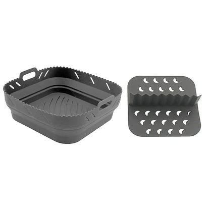 Air Fryer Silicone Tray Fried Chicken Baking Tool Oven Baking Tray with Divider Plate Reusable Liner  Airfryer Silicone Basket