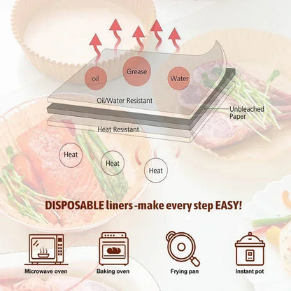 Air Fryer Liner Fryer Air Accessories Aerogrill Parchment Disposable Liner Non-Stick Parchment Baking Oven Paper Accessories
