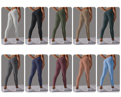 Women Fitness Leggings Workout Gym Running Scrunch Leggings Sexy Back V High Waist Trousers Jogging