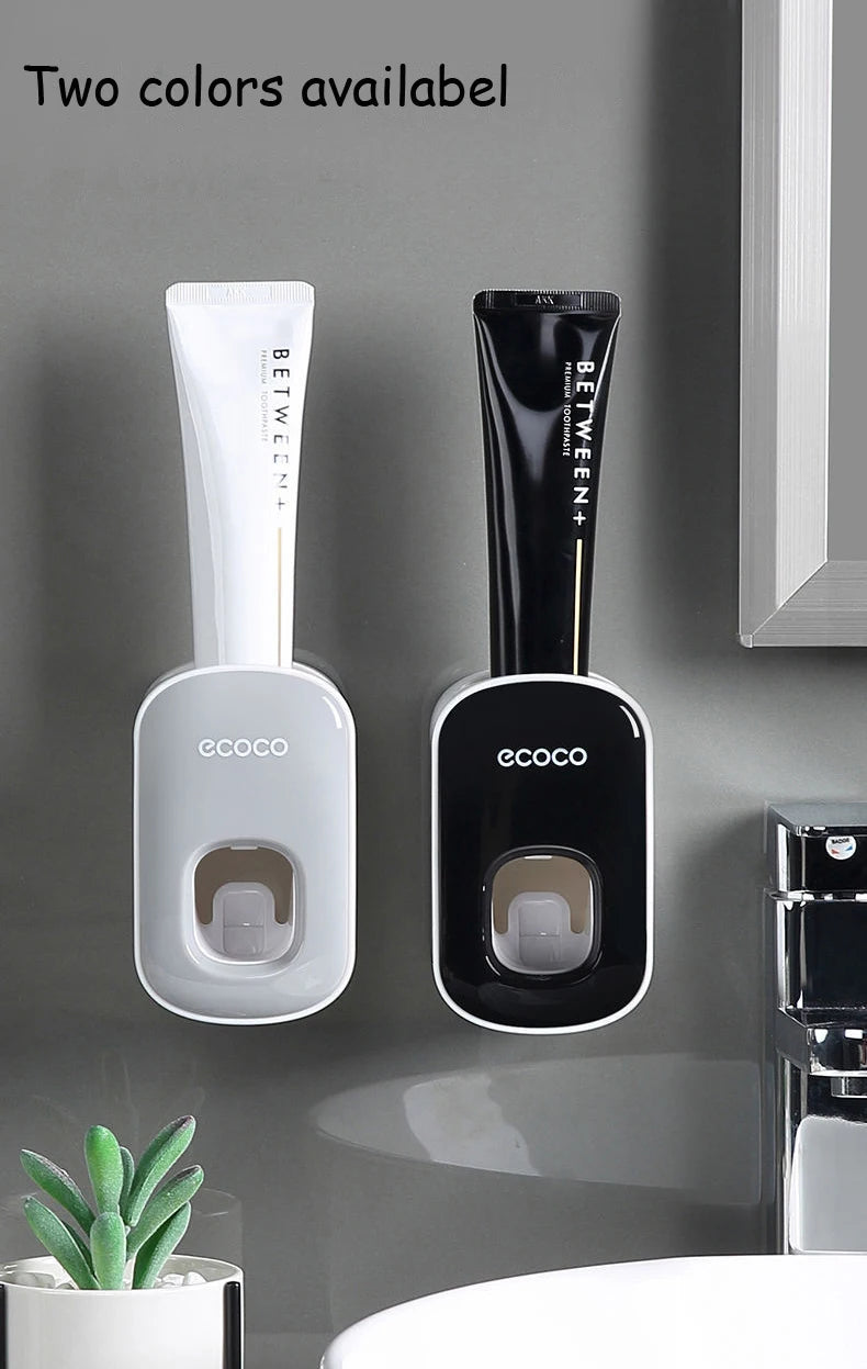 Ecoco Automatic Toothpaste Dispenser No Nail Bathroom Toothpaste Squeezer Punch Free Wall Mounted Bathroom Accessories Fine Gift